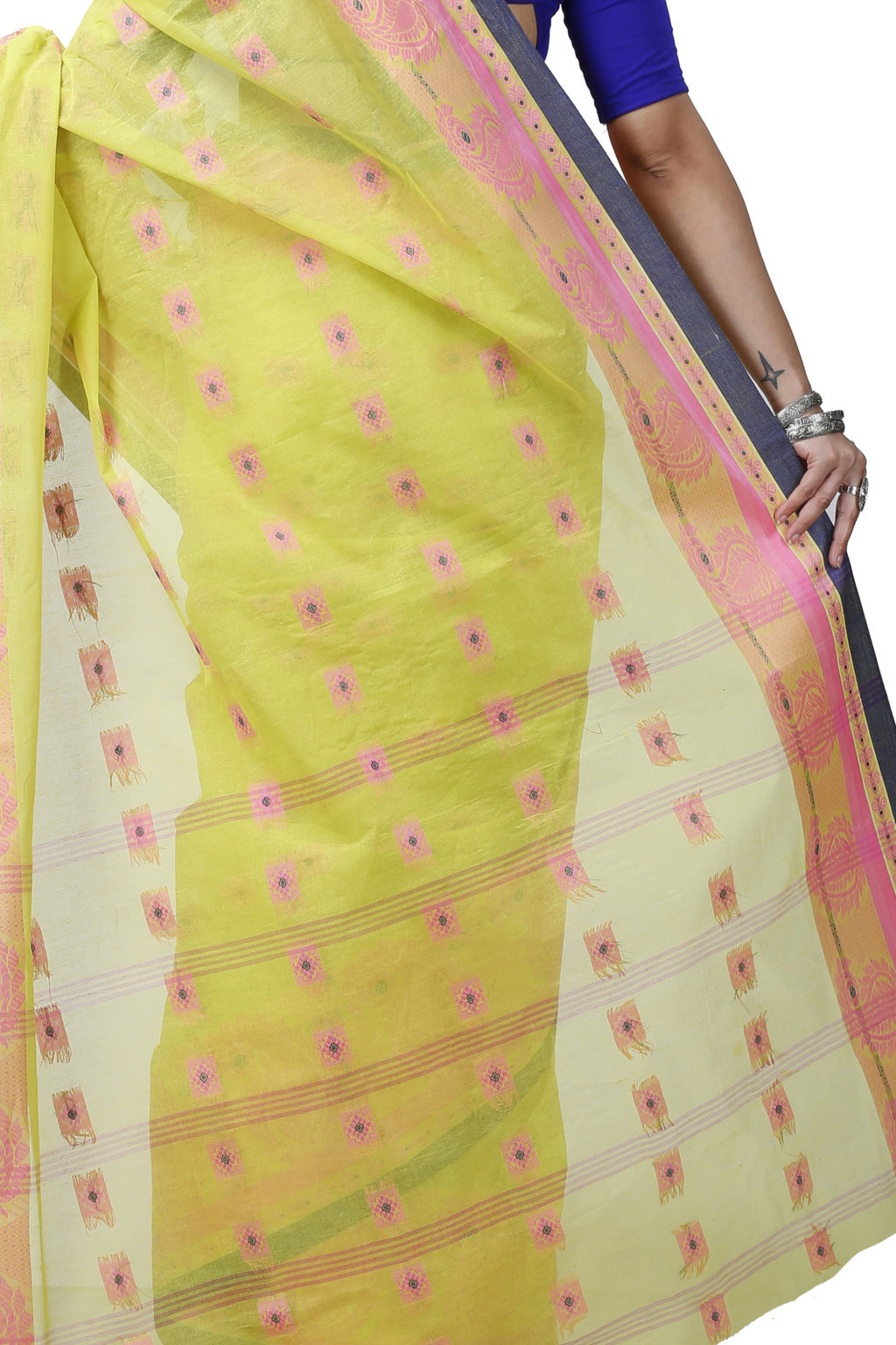 Green Pure Cotton Aloka Tant Saree (909)
